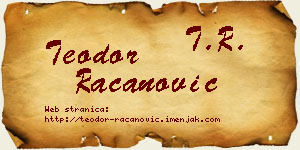 Teodor Račanović vizit kartica